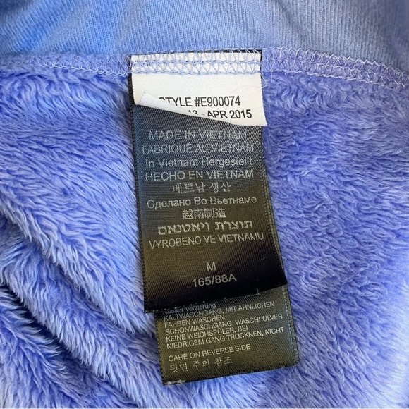 Marmot Cornflower Blue Warm Fuzzy Zip Up Fleece Jacket Mock Neck Pockets Sz M - Picture 16 of 16